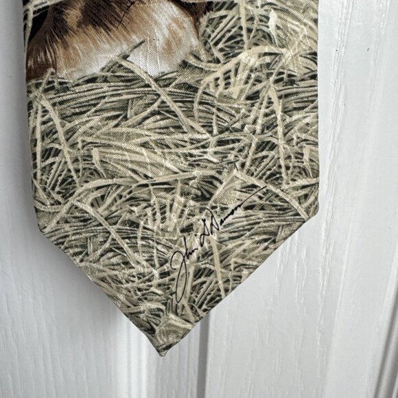 100% Silk Tie Wolf ‘Taking A Break’ John Dawson 1993 Endangered Species - Picture 3 of 7